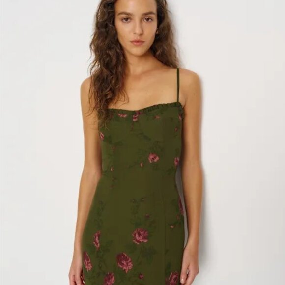 Reformation Aiko Dress Green - Size 6 - Picture 2 of 4